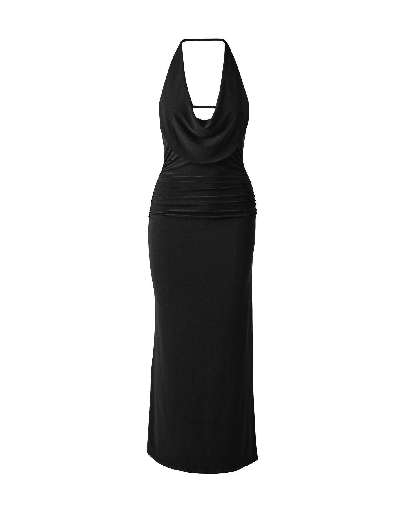 cowl neck halter maxi dress black dress