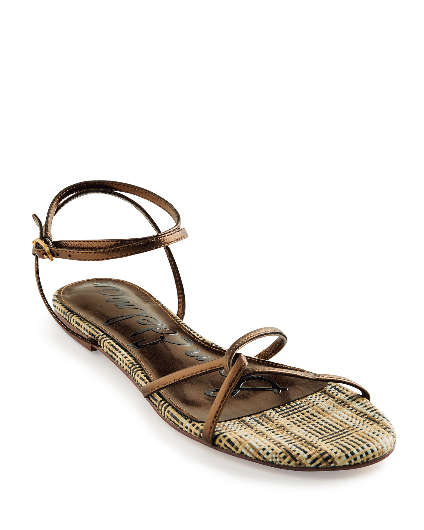 Sam Edelman Thin Strappy Flat Sandal Bronze