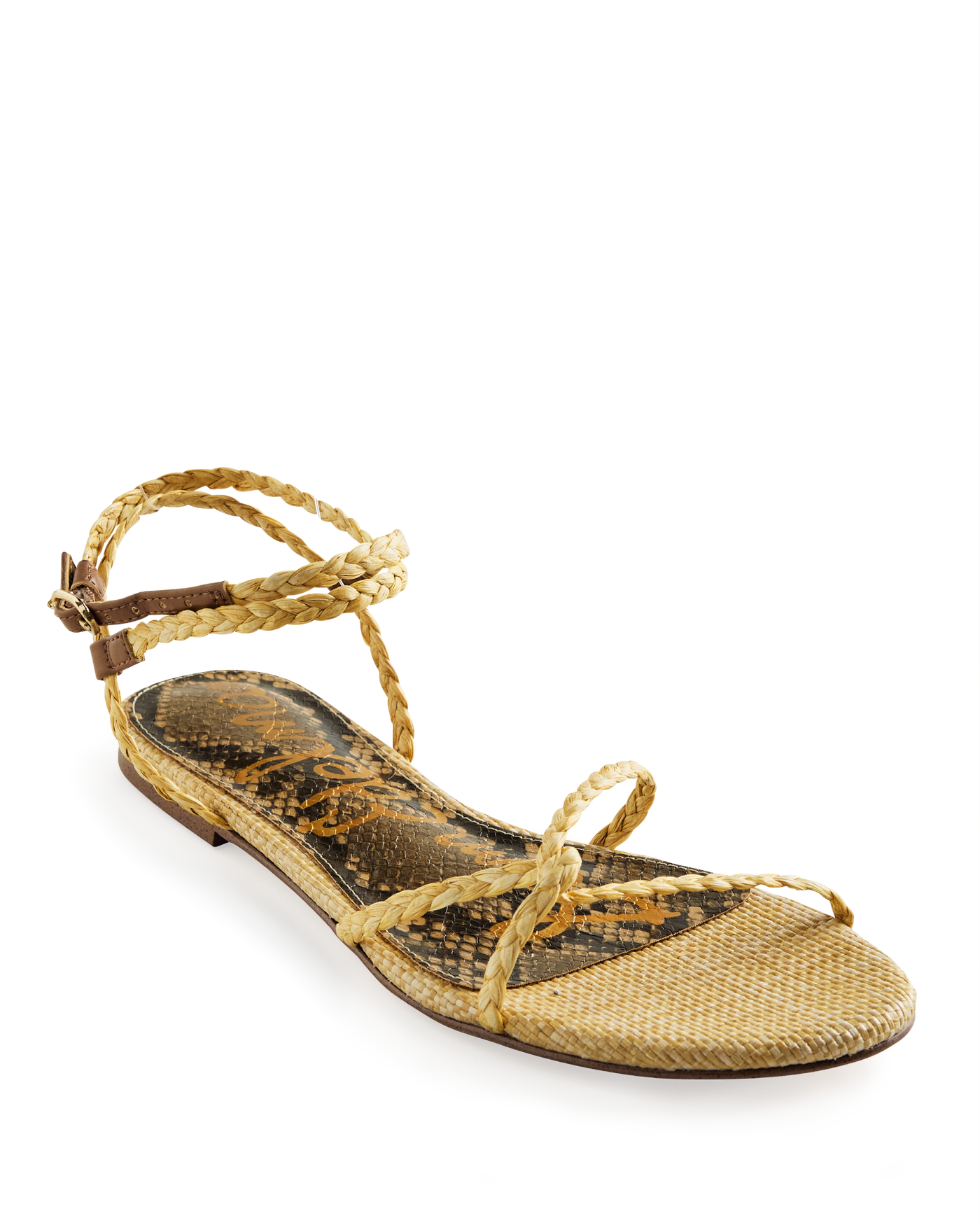 Sam Edelman Raffia Braided Flat Sandal Natural