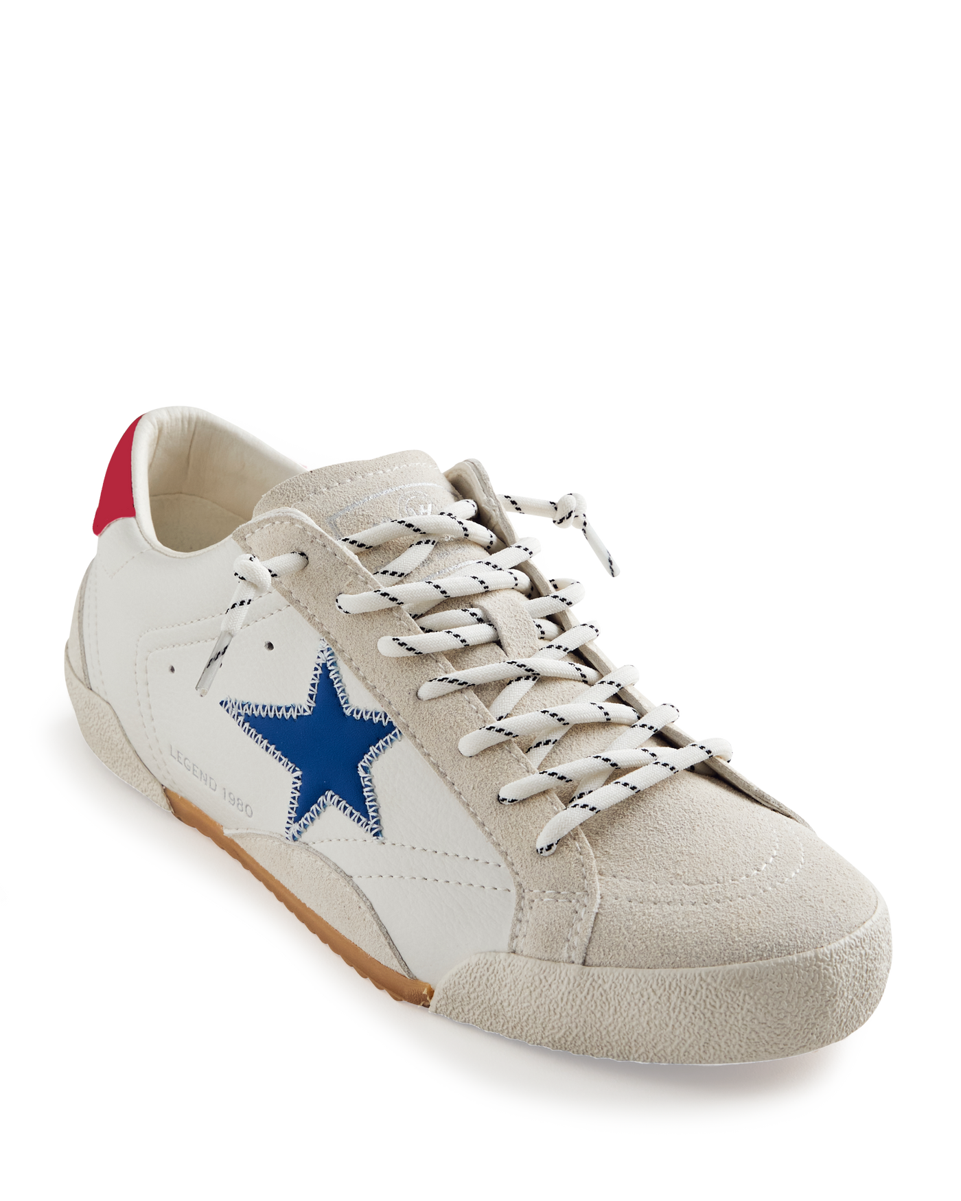 Vintage Havana Red White and Blue Star Sneaker White Multi