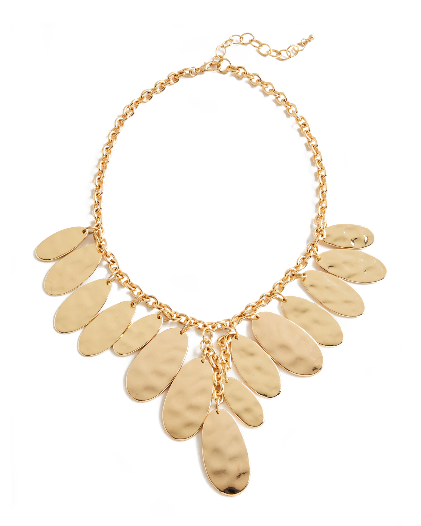 Hammered Disc Necklace Gold