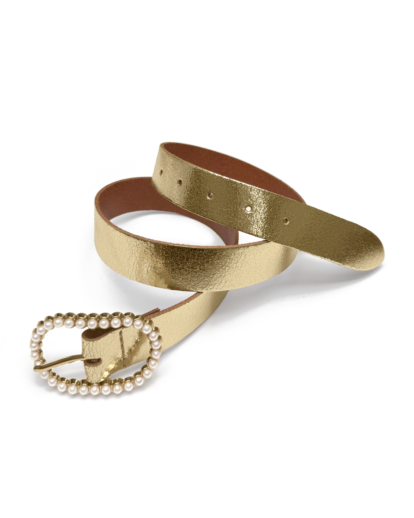 Pearl Buckle Belt Gold