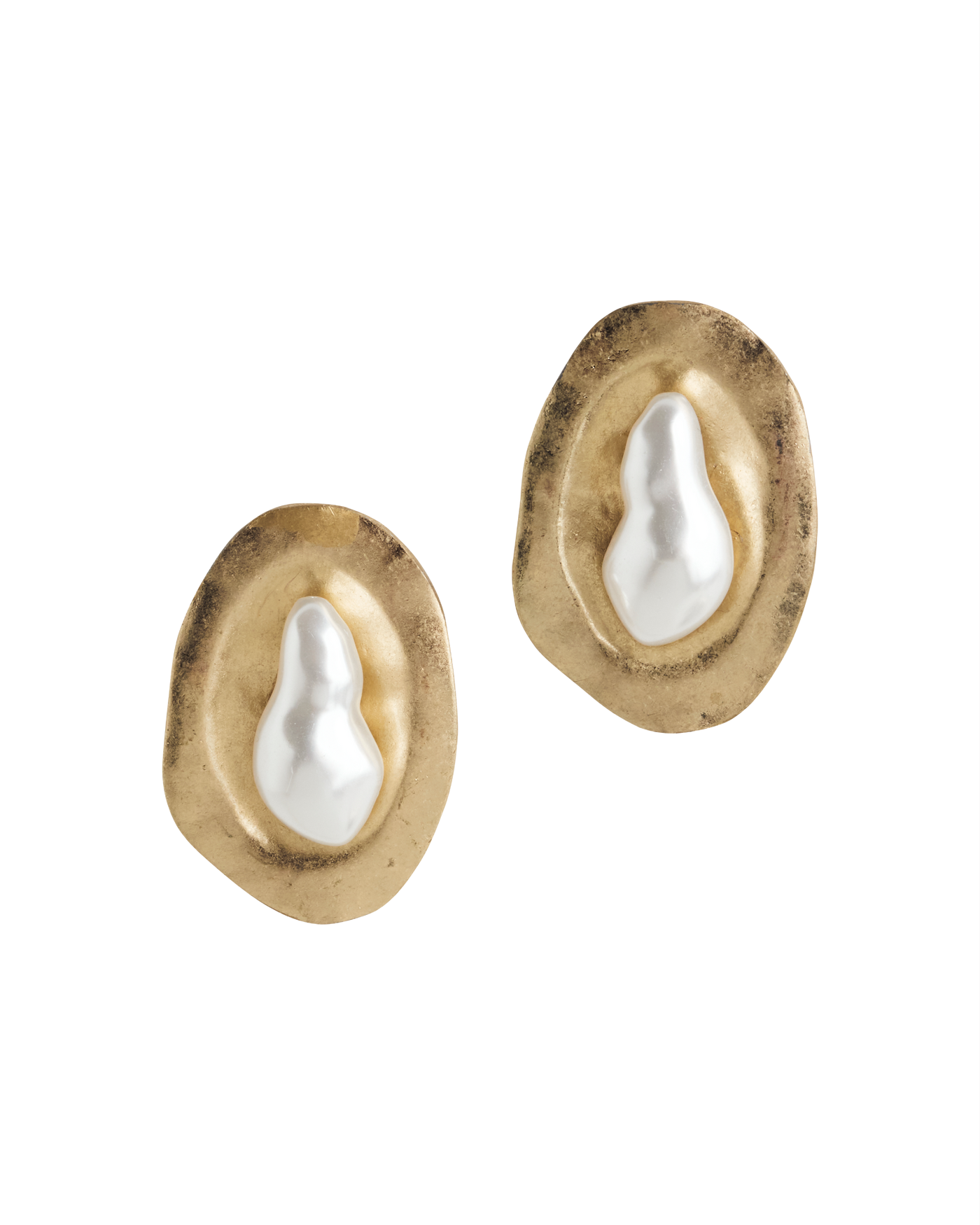 Modern Gold Pearl Stud White/Gold