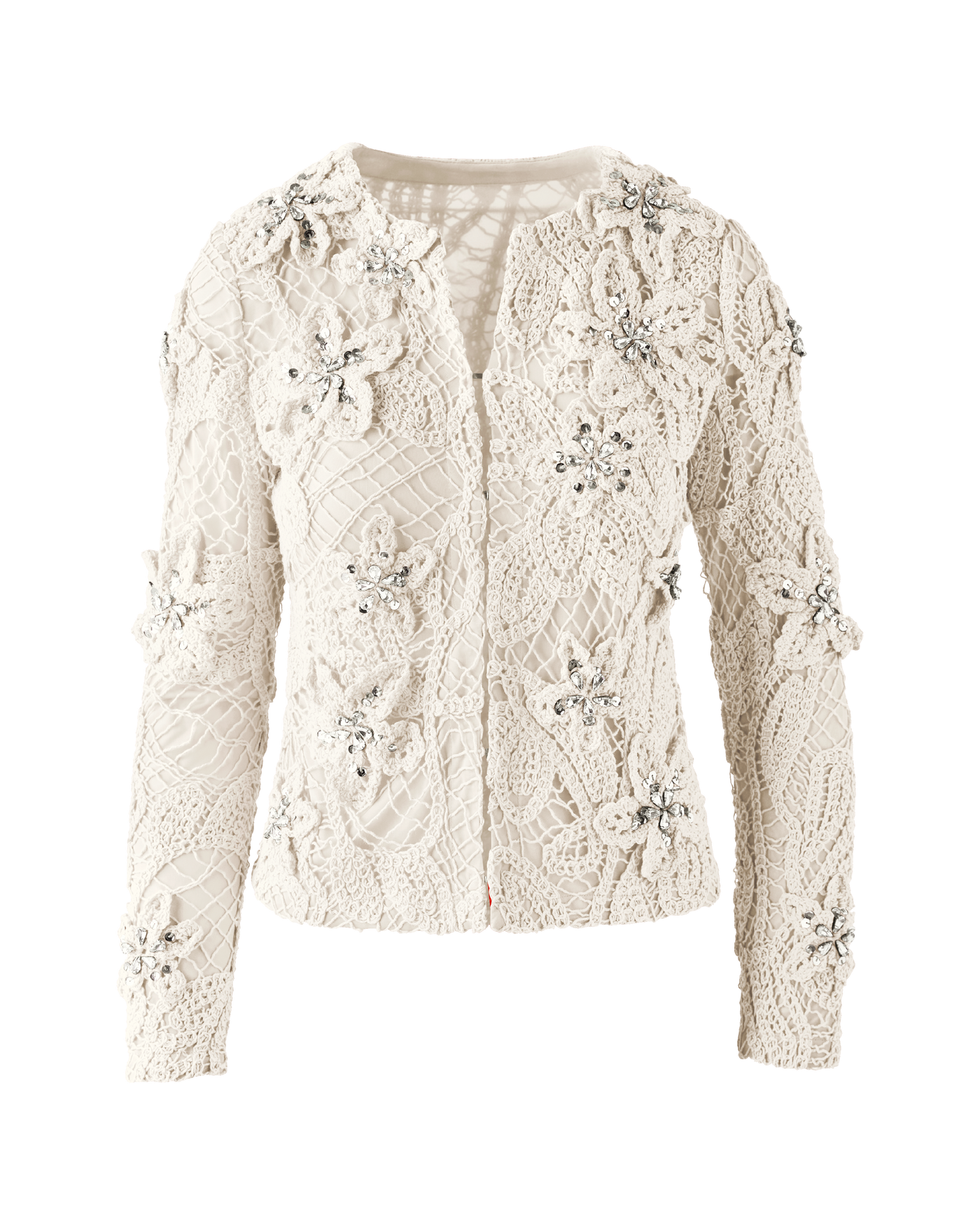 3D Floral Crochet Cardigan - Off White – Boston Proper
