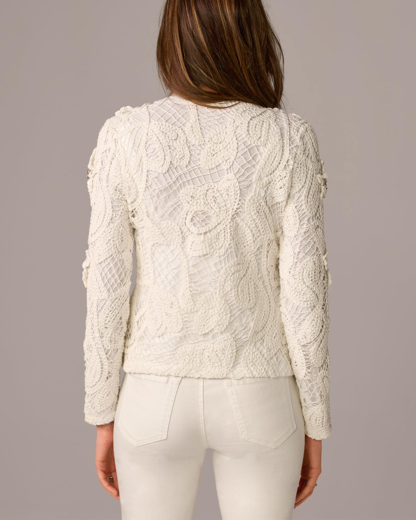 3D Floral Crochet Cardigan - Off White – Boston Proper
