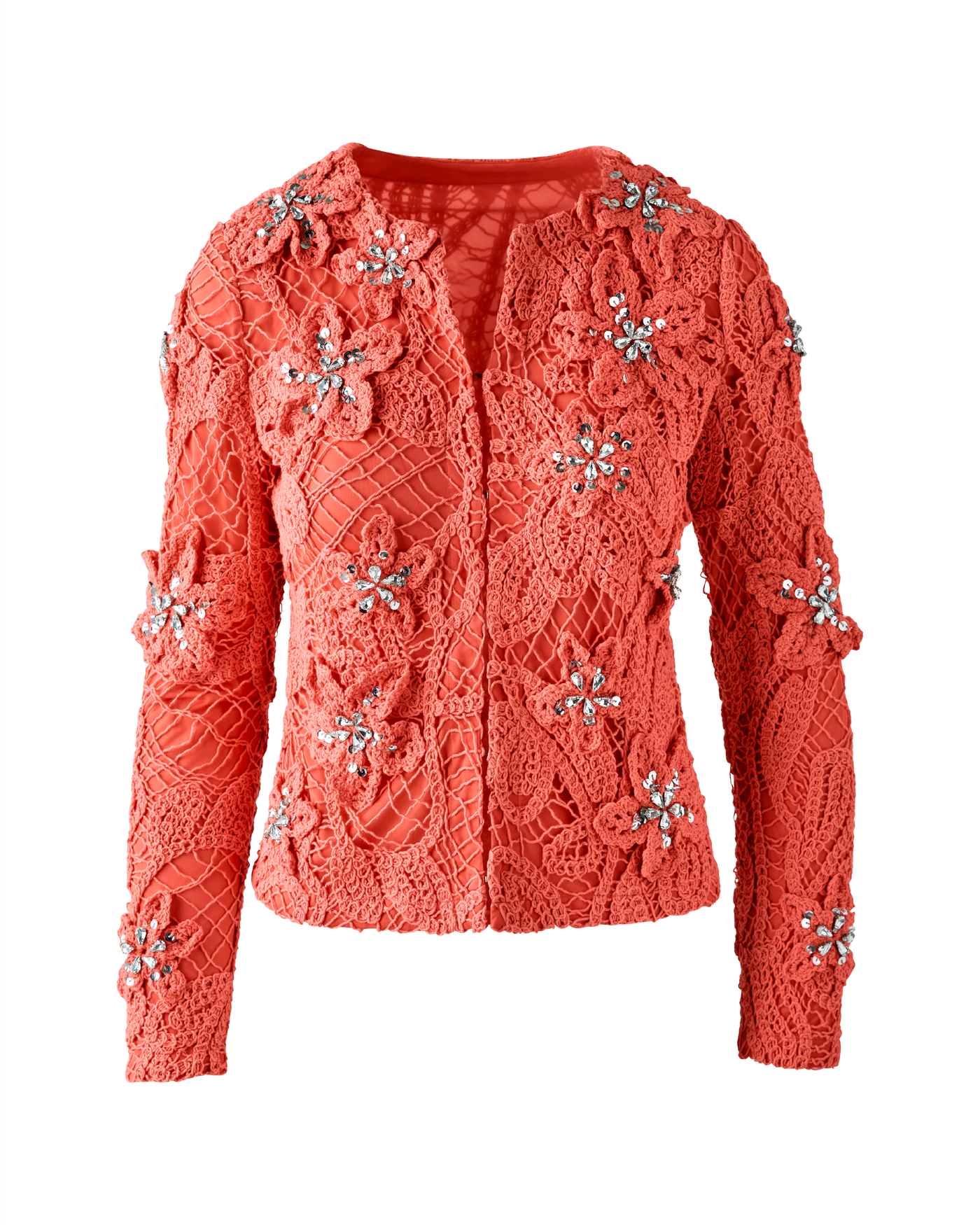 3D Floral Crochet Cardigan - Georgia Peach – Boston Proper