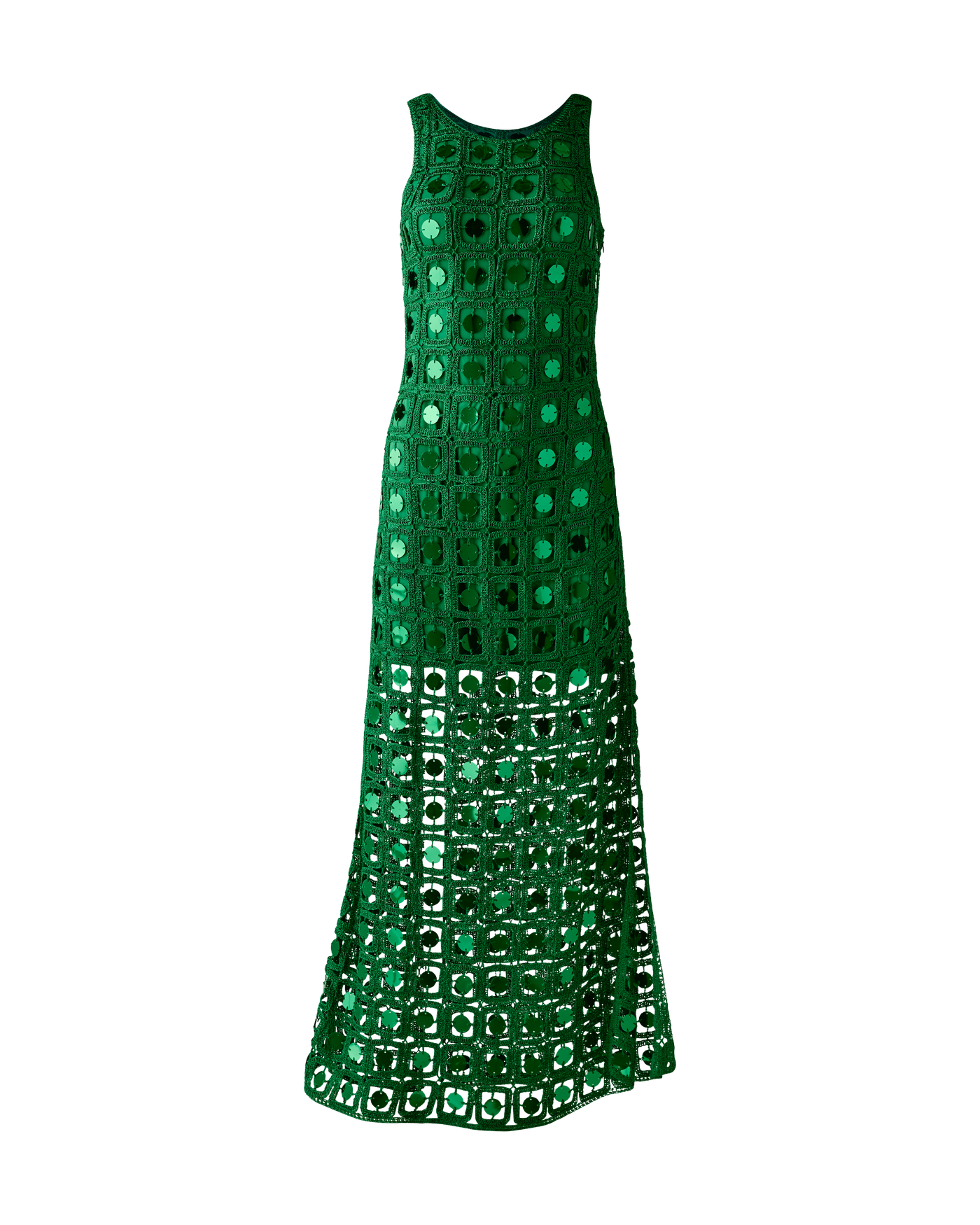 High Neck Crochet Mirror Maxi Dress - Monaco Green | Boston Proper