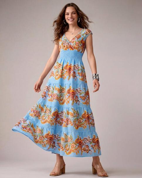square neck floral maxi dress Chic Plus Size Floral Maxi Dress for Women