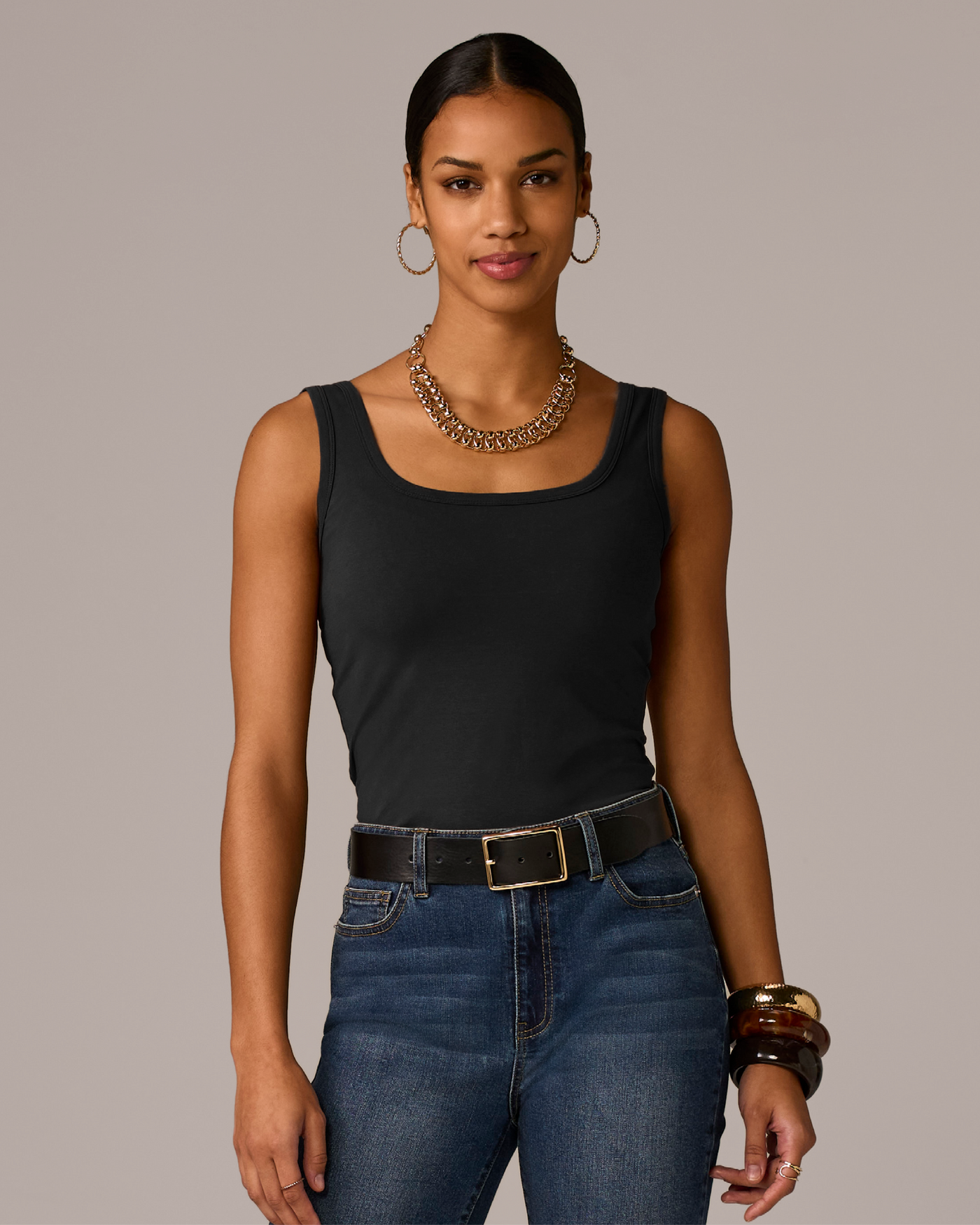 So Sexy Square Neck Knit Top Proper Black