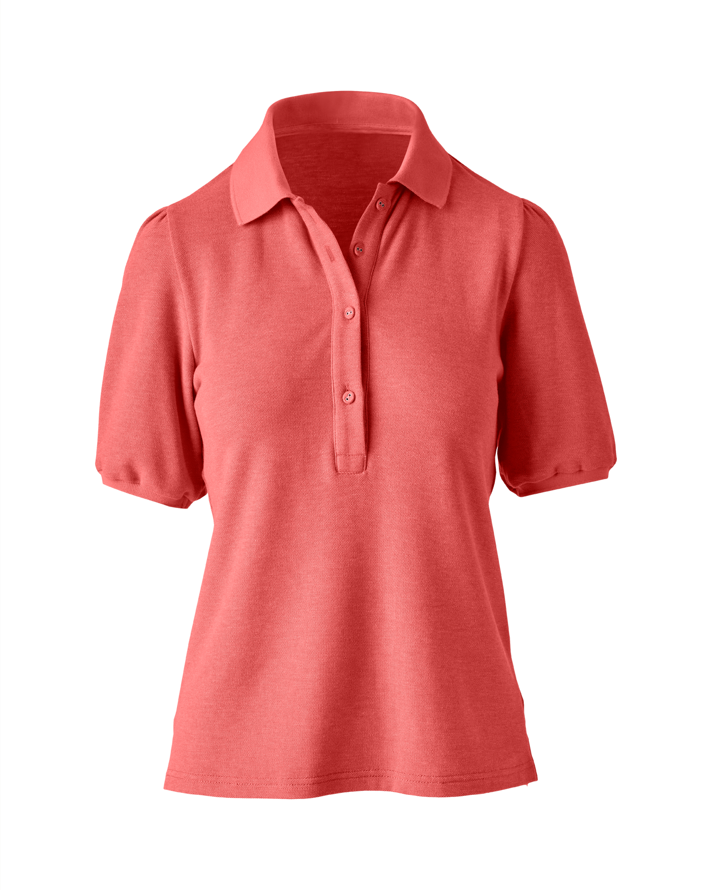 Puff Sleeve Pique Polo Shirt - Shell Pink – Boston Proper