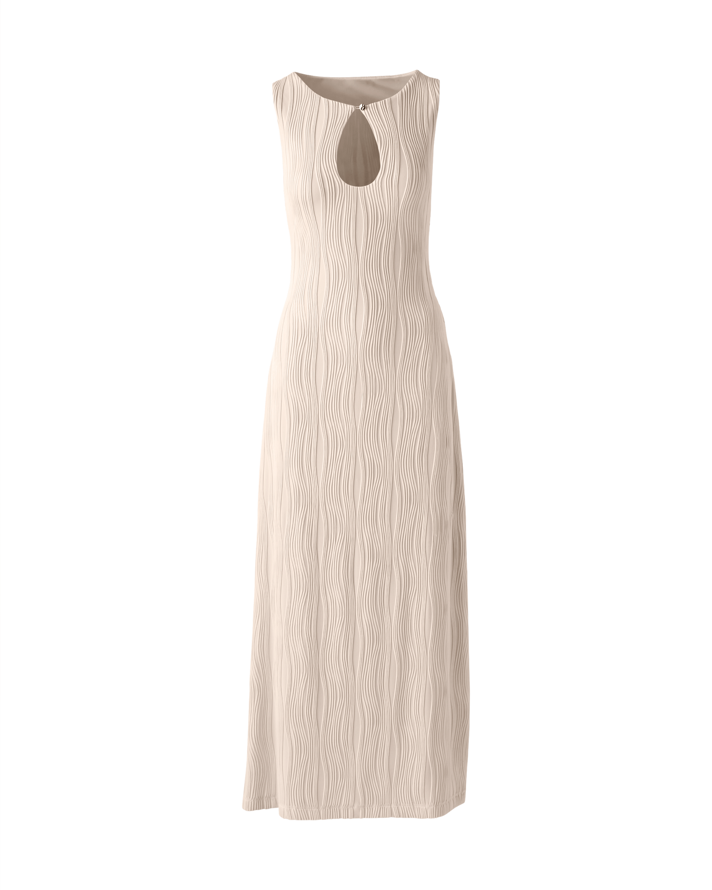 Textured Knit Novelty Keyhole Maxi Dress - White Swan | Boston Proper