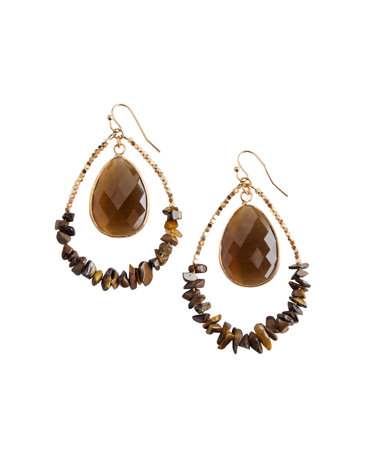 Teardrop Stone Earring Gold