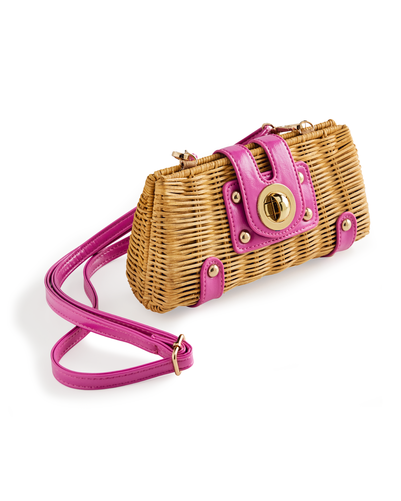Wicker Clutch Natural/Pink