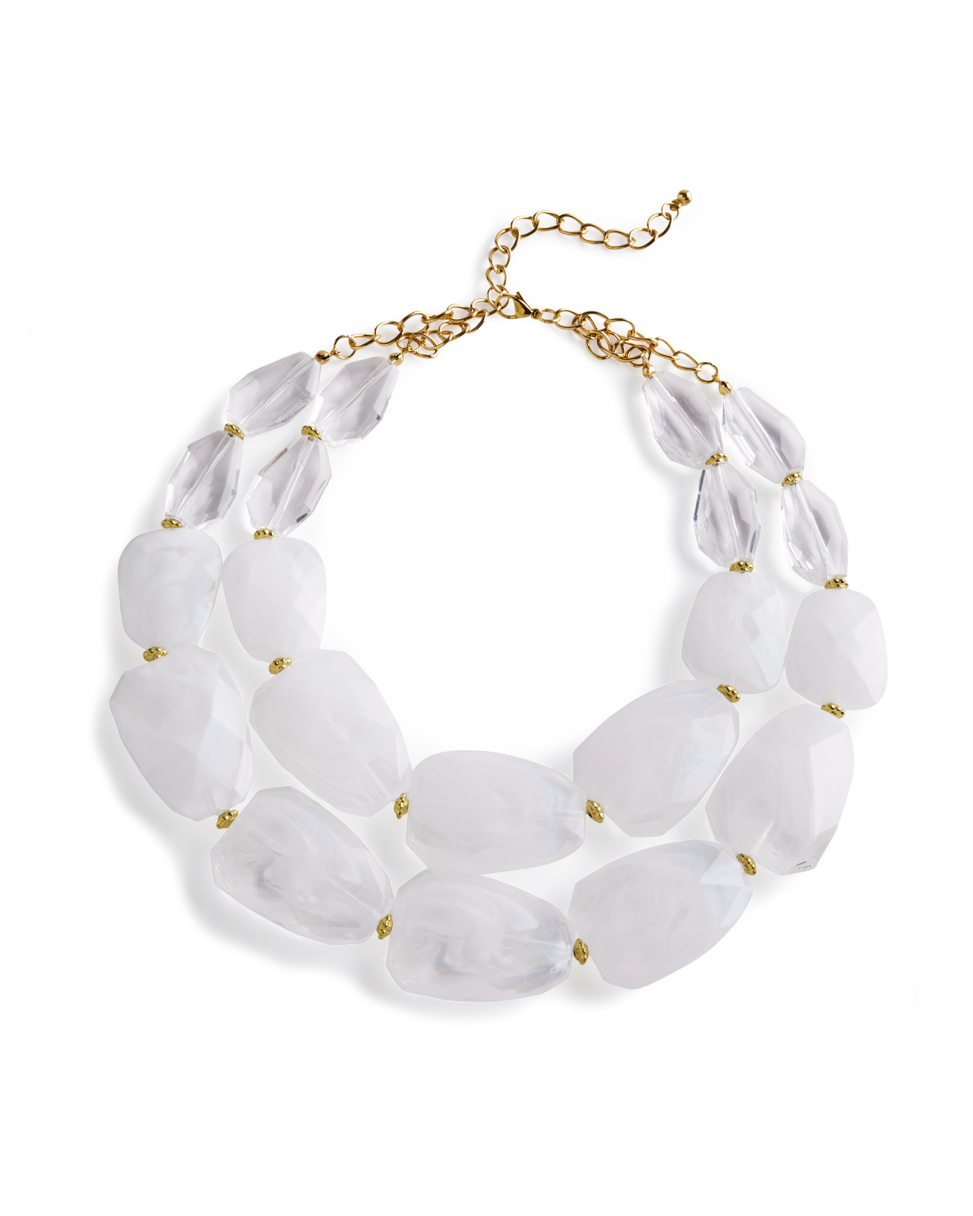 Chunky White Stone Necklace White