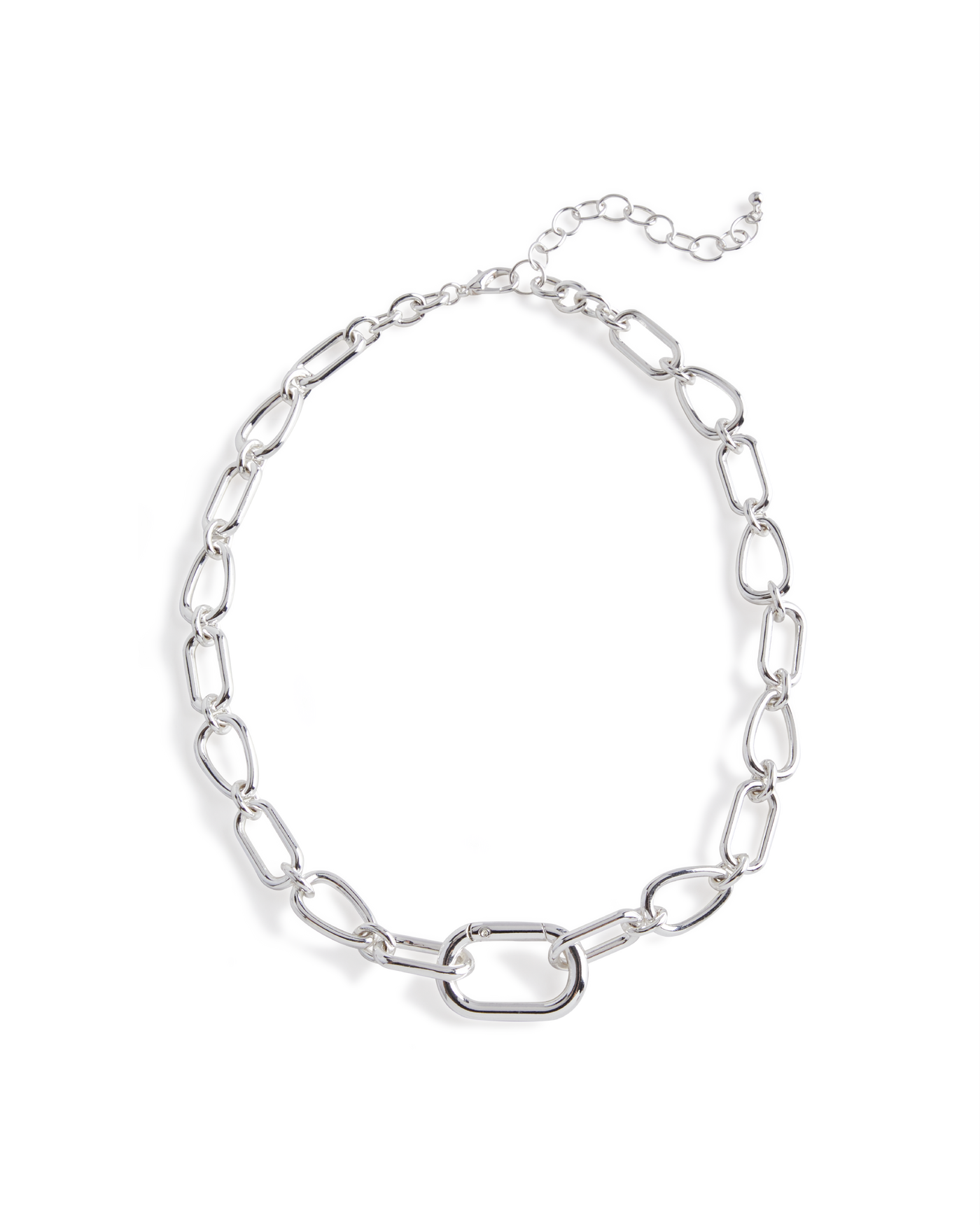 Metal Chain Link Necklace Silver