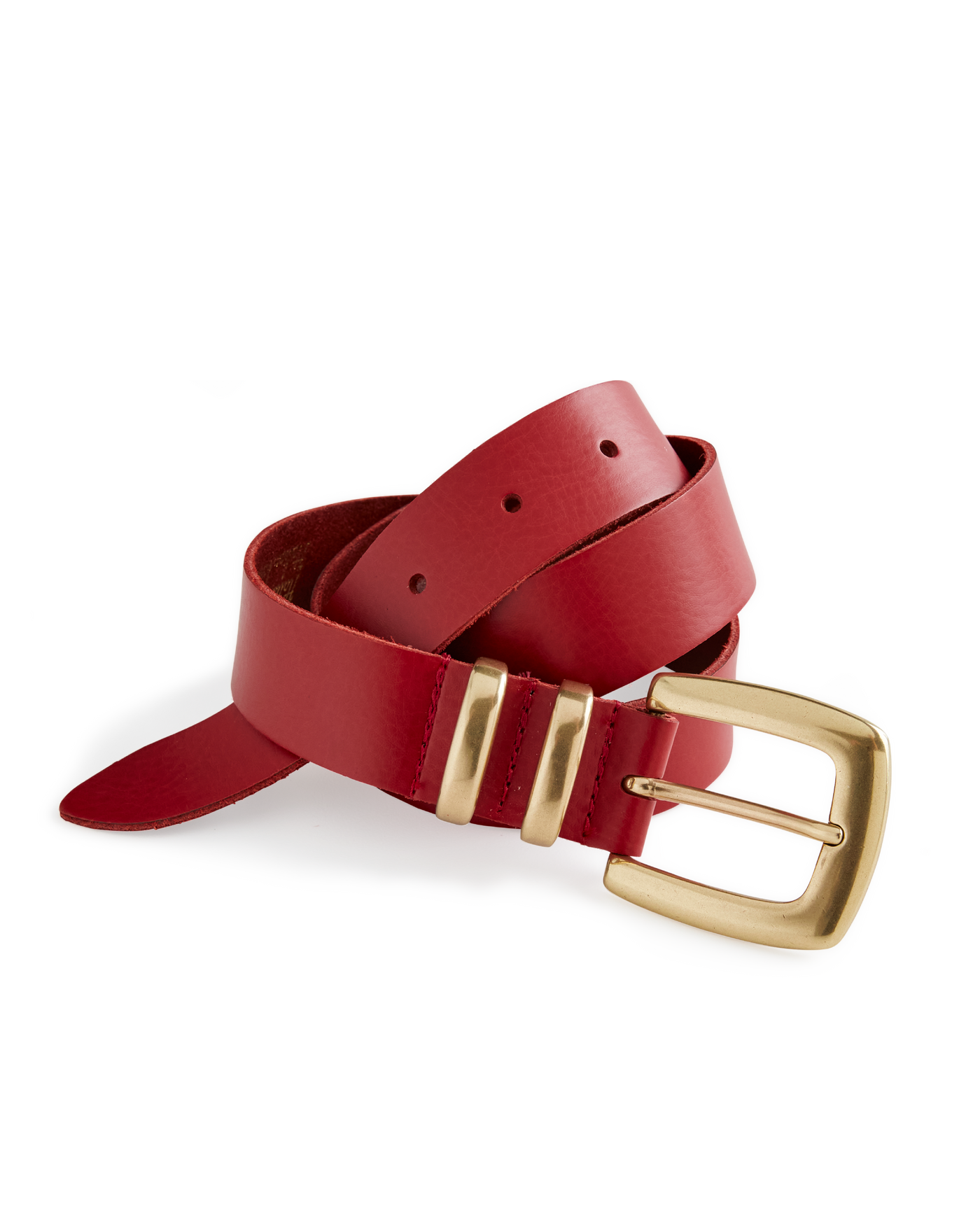 Modern Buckle Hardware Belt Red