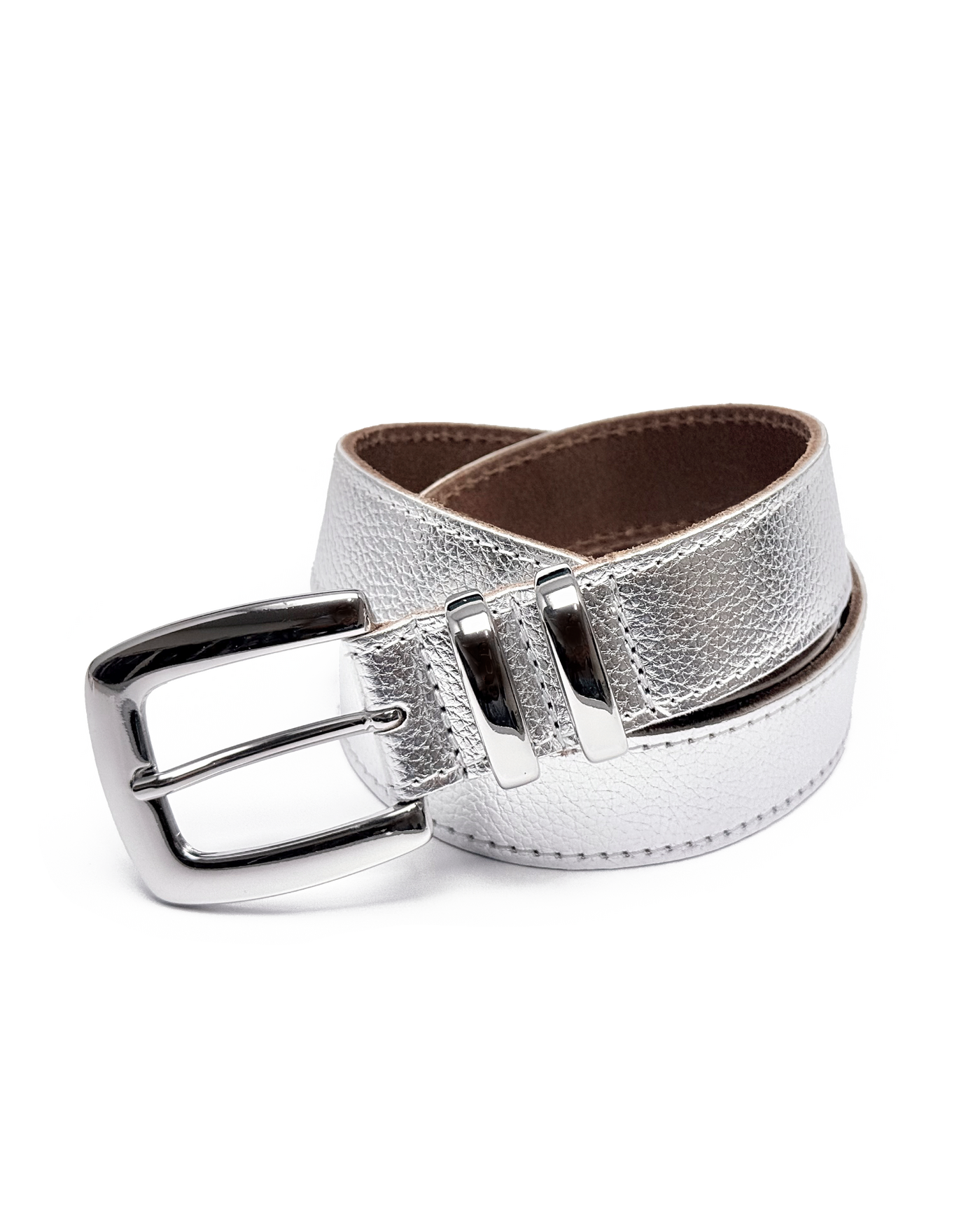 Modern Buckle Hardware Belt Silver