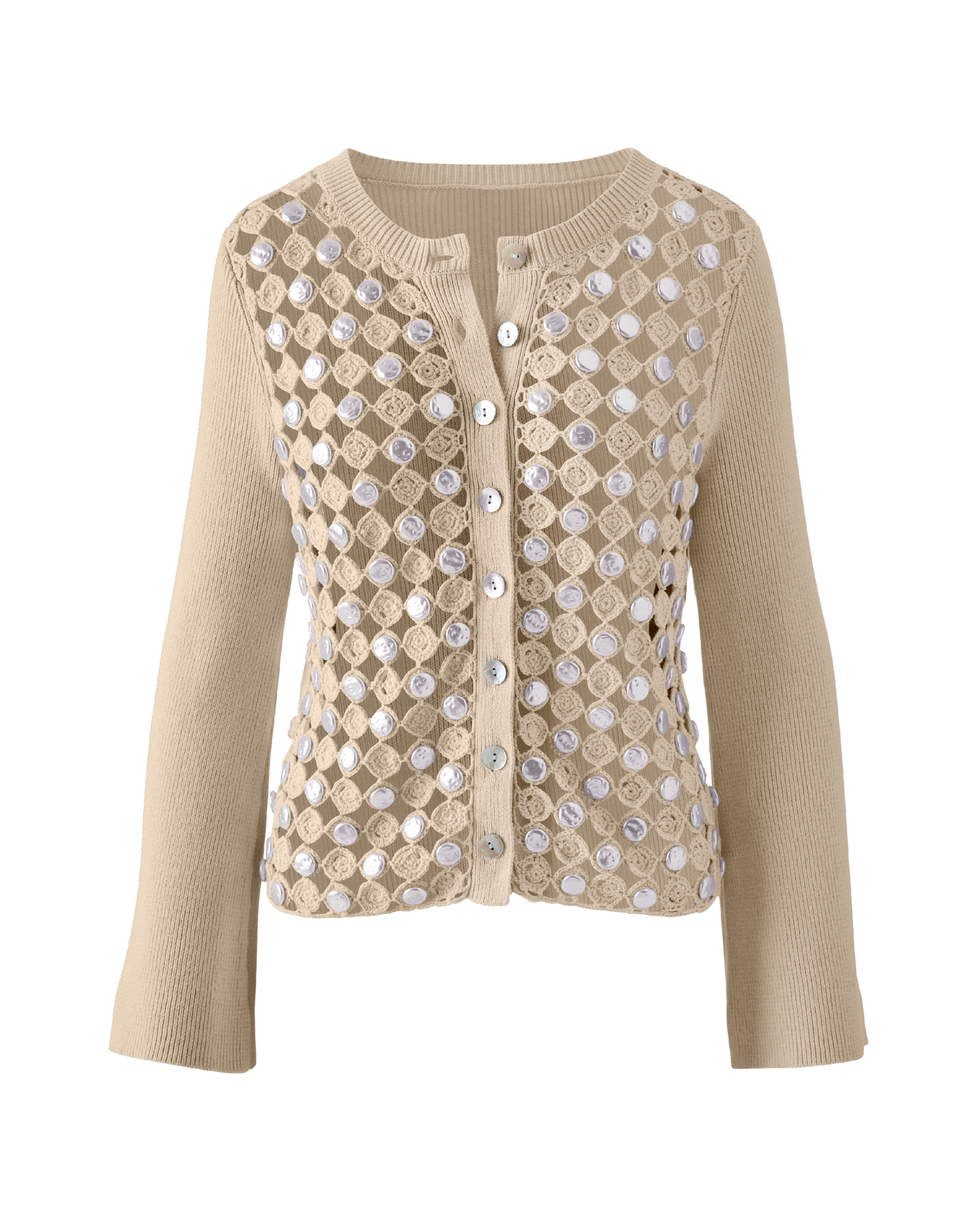Fresh Water Pearl Crochet Cardigan - Sandshell – Boston Proper