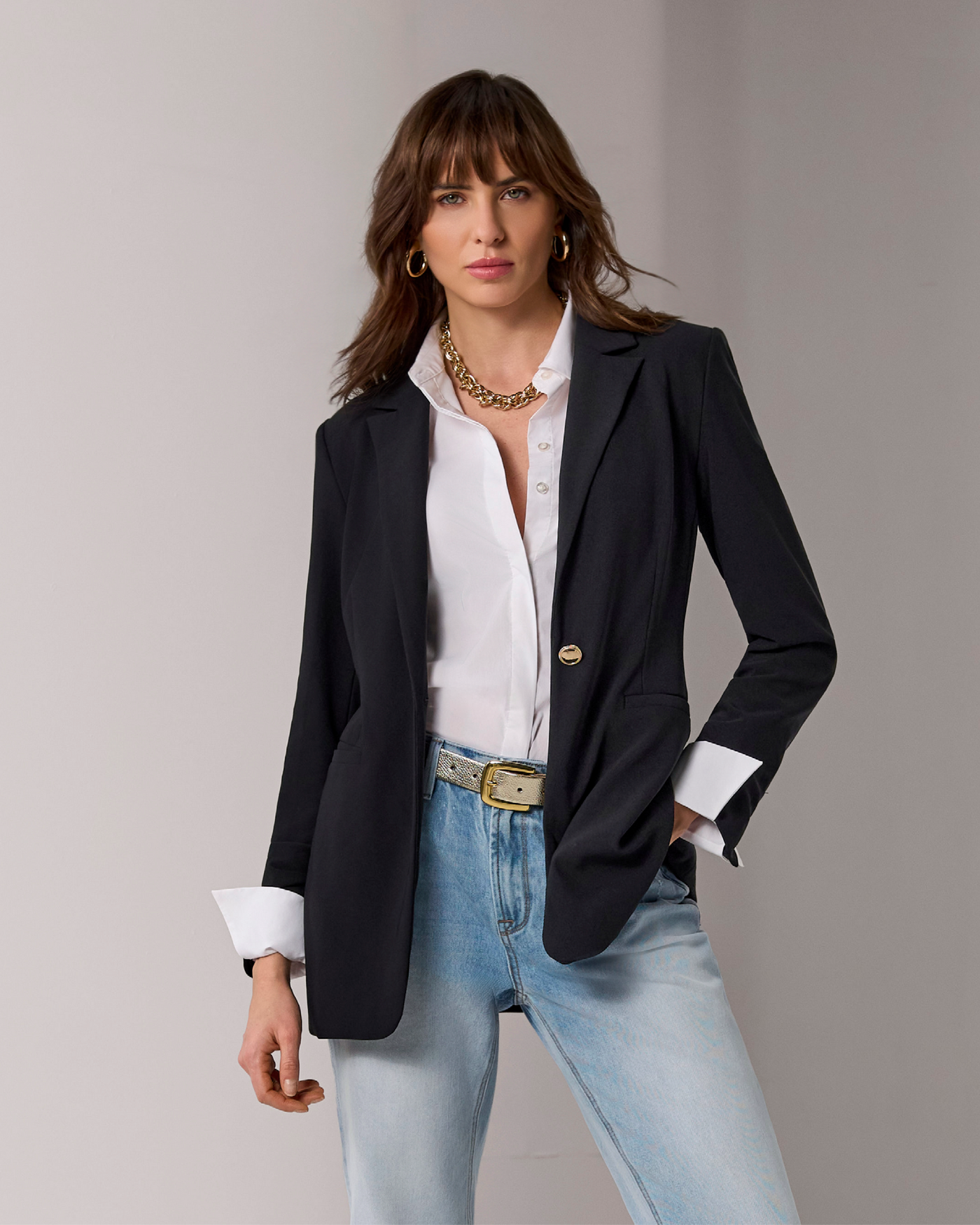 Beyond Travel Tailored Single Button Blazer Jet Black