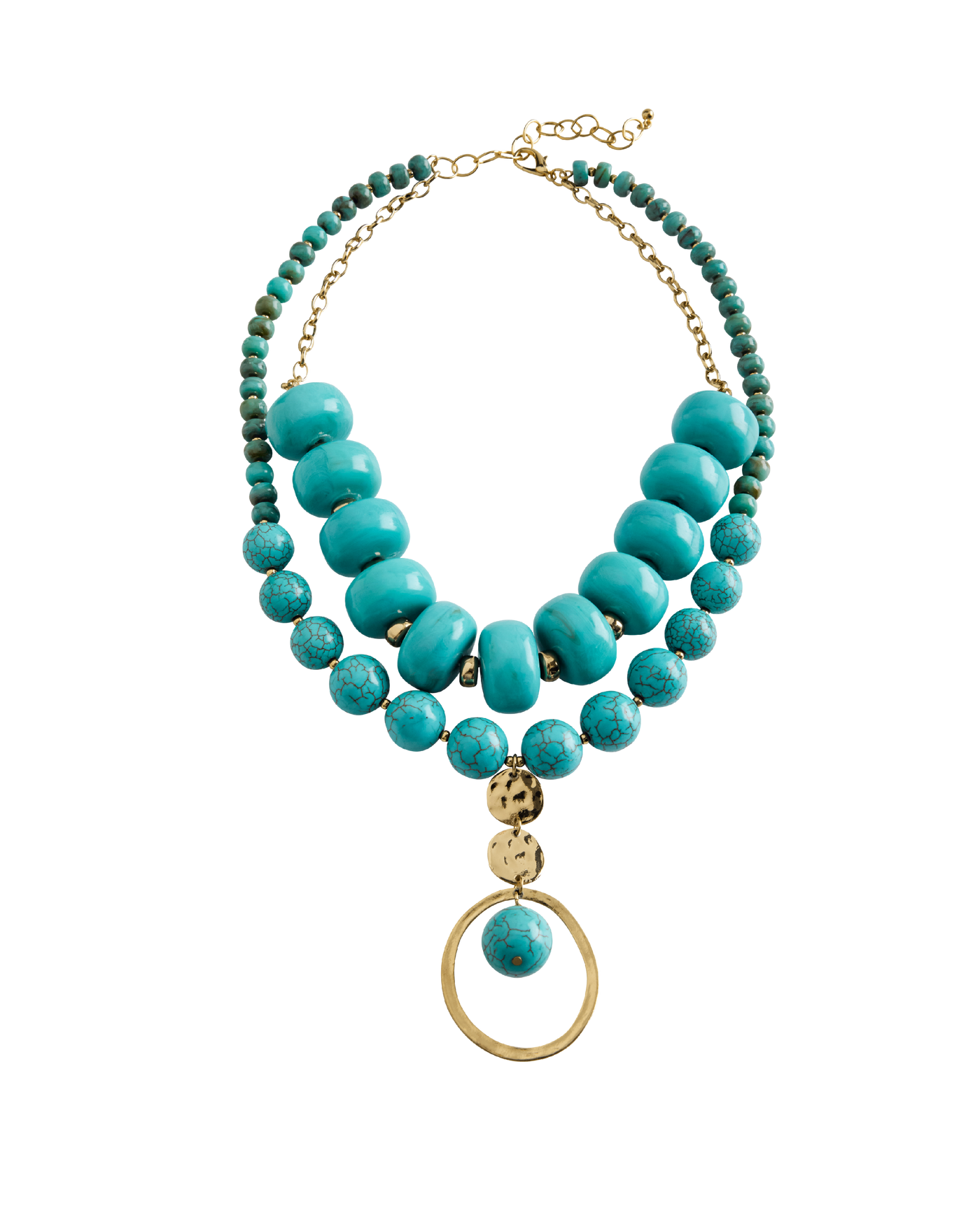 Chunky Turquoise Necklace With Pendant Turquoise