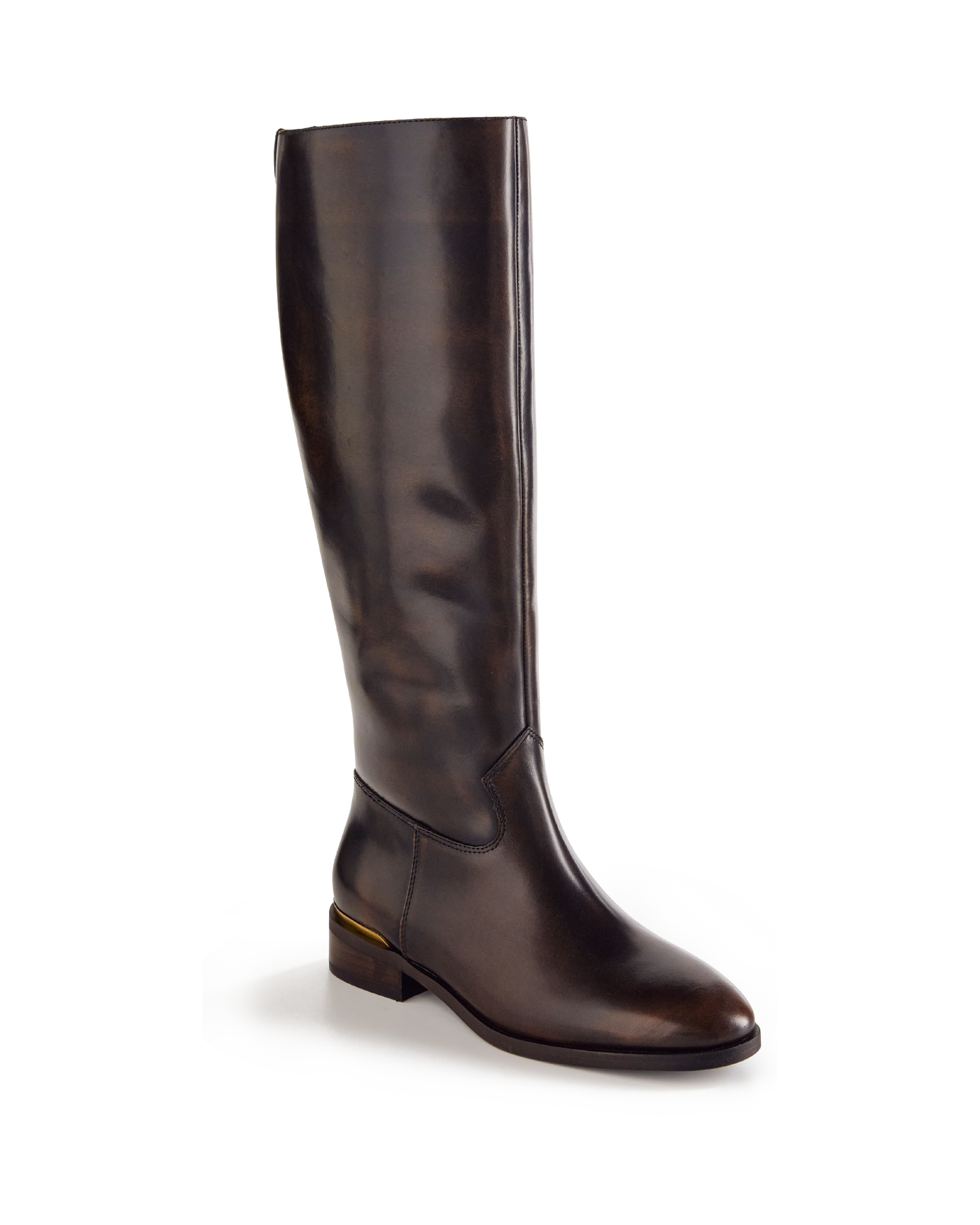 Gold Detail Riding Boot Brown