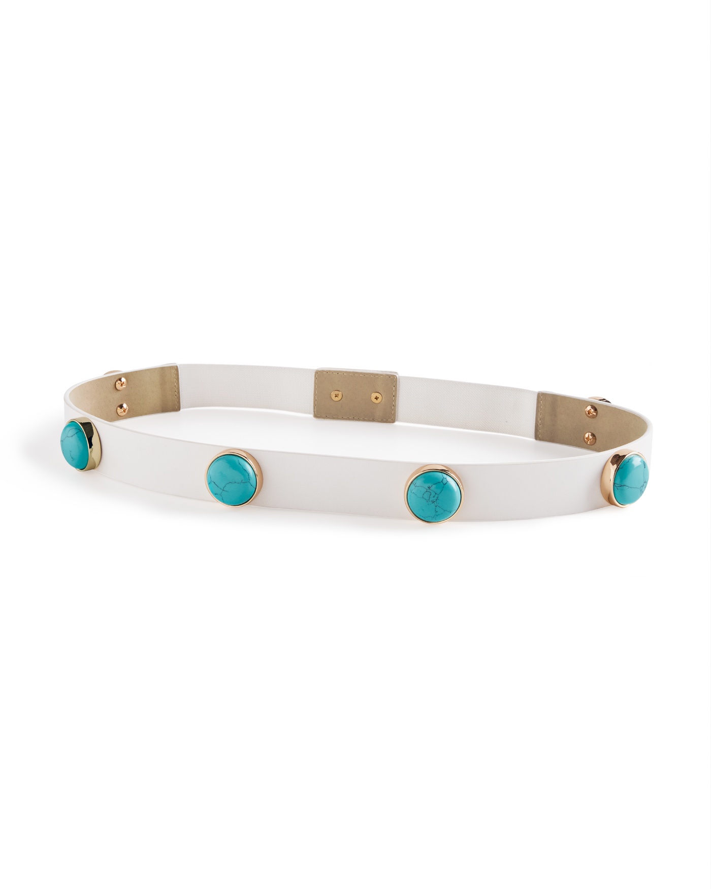 Turquoise Stone Belt White/Turquoise