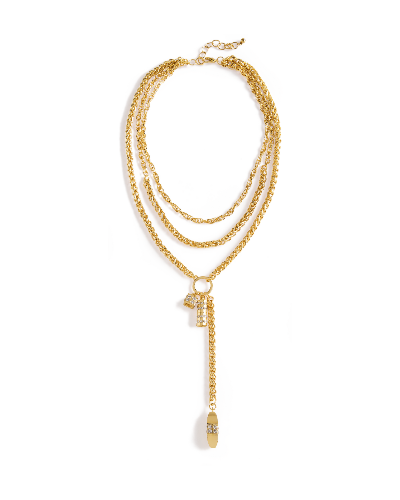 Layered Charm Chain Necklace Gold