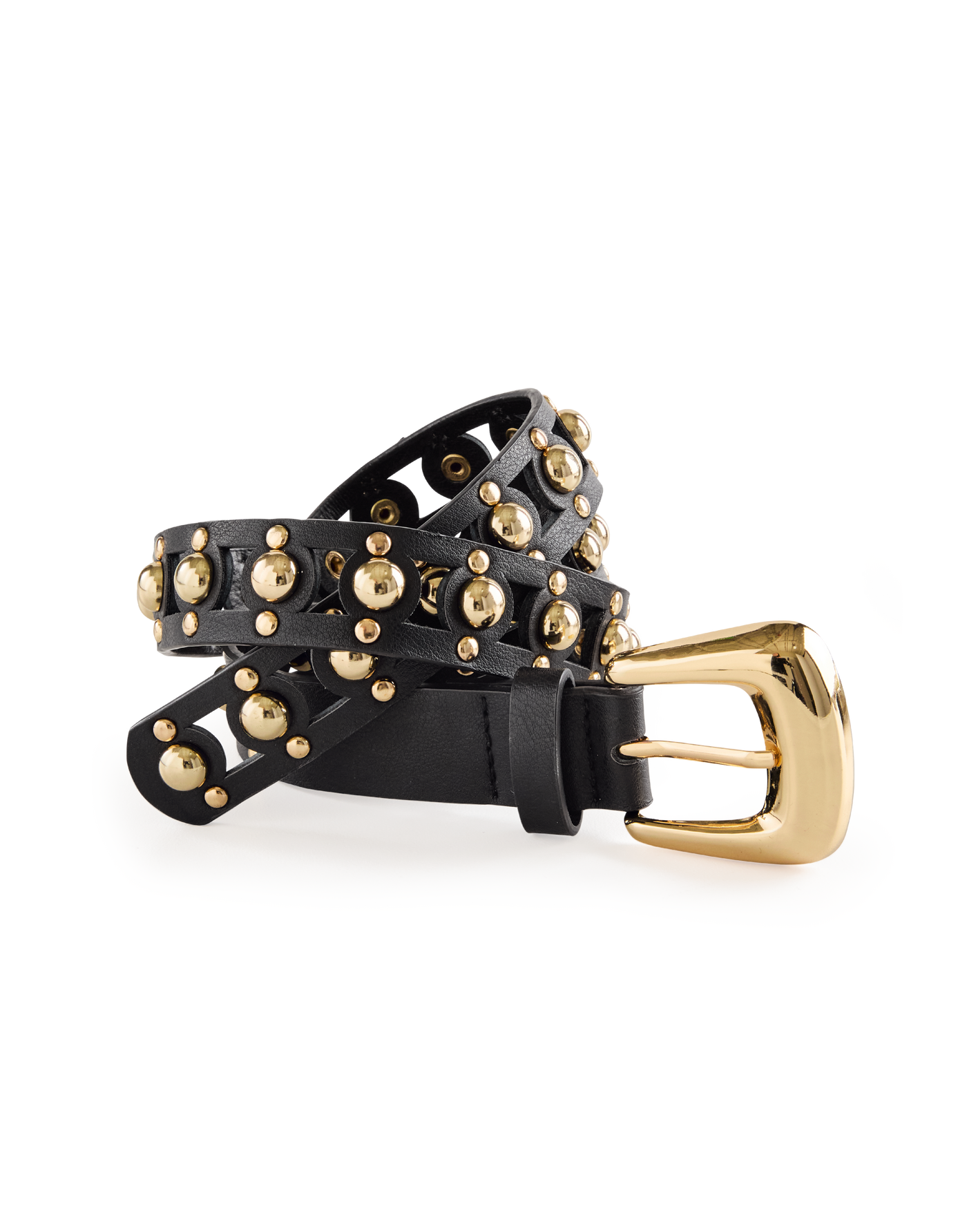 Gold Studded Belt Black