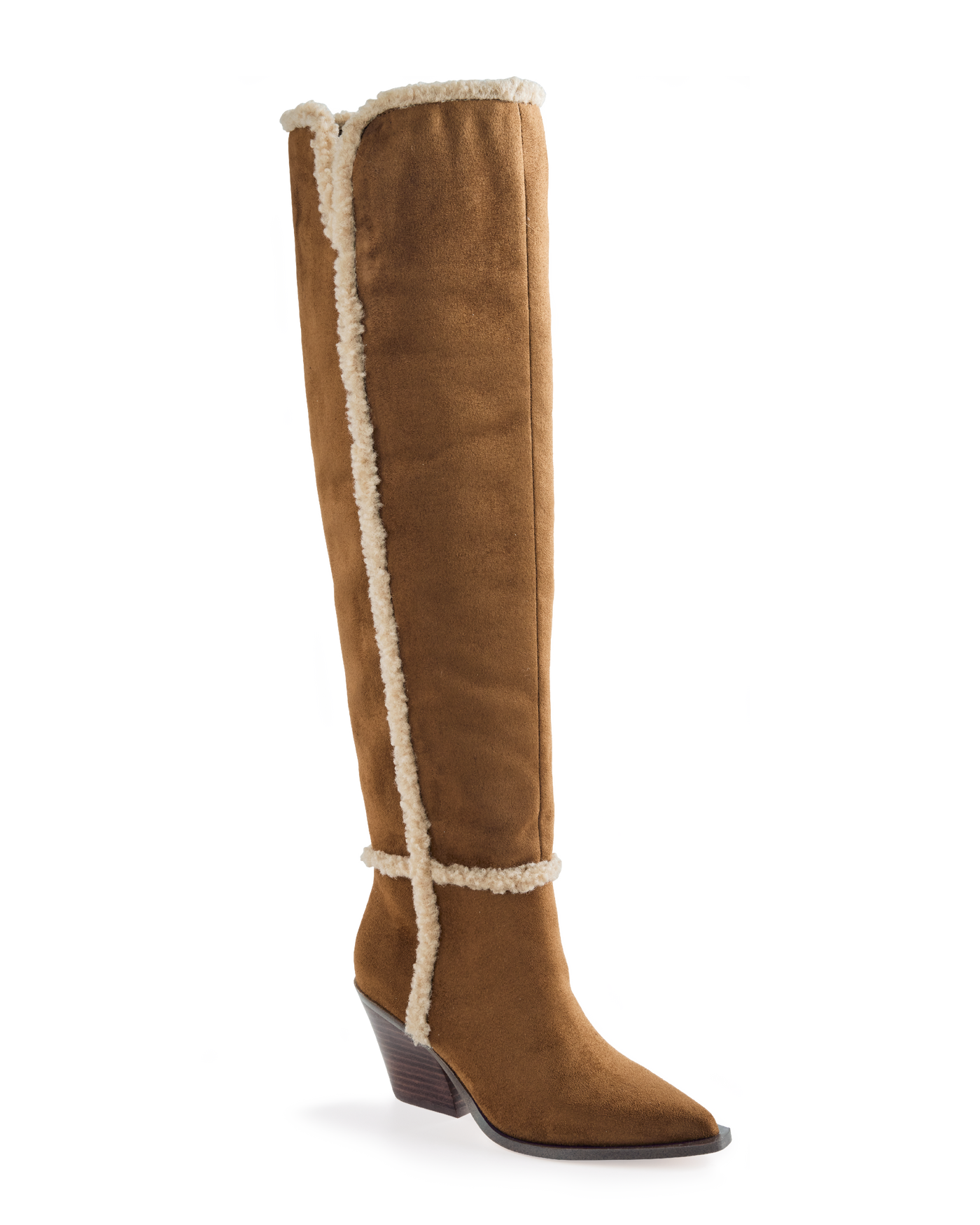 Jessica Simpson Shearling Over The Knee Boot Cognac