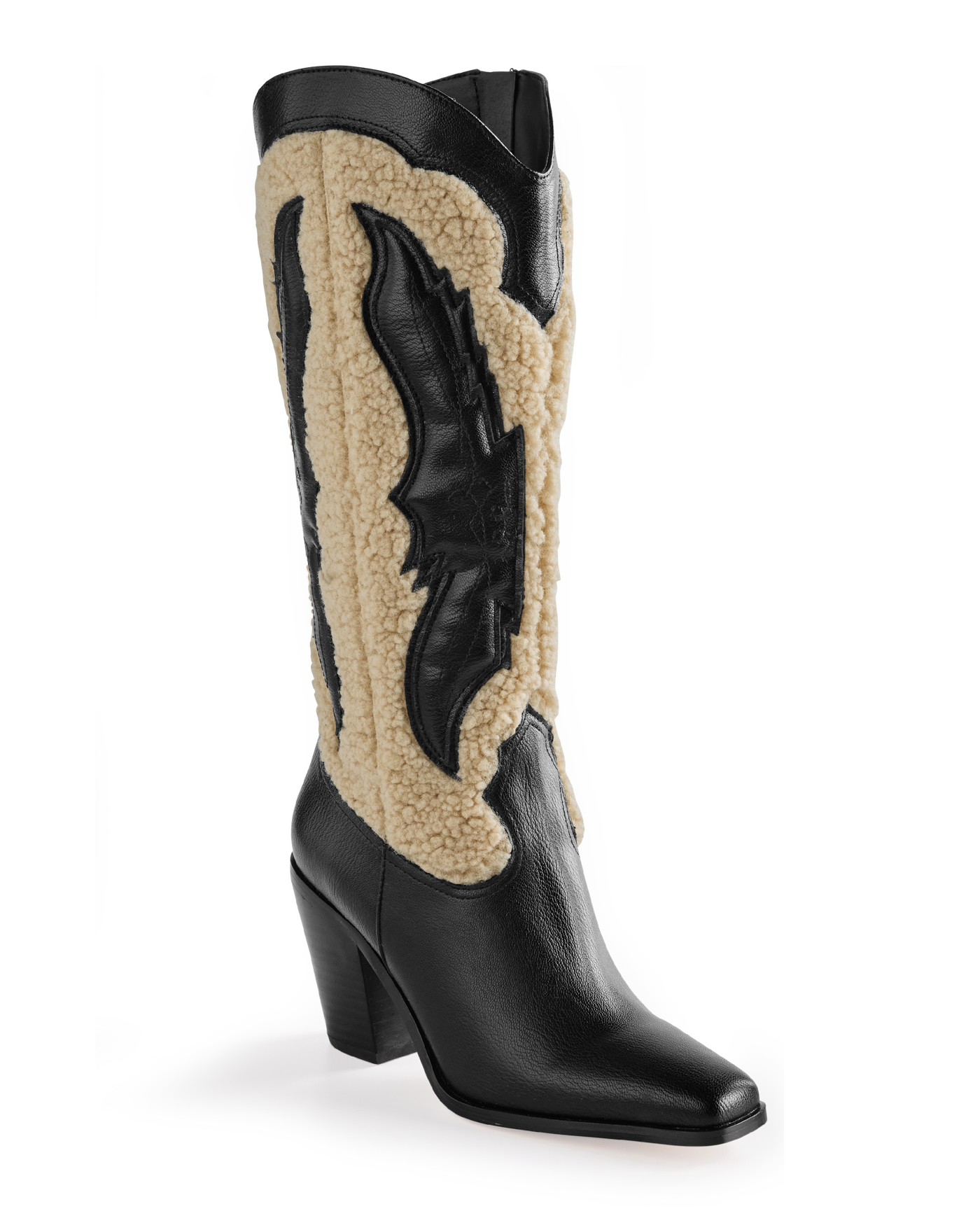 Jessica Simpson Shearling Cowboy Boot Black