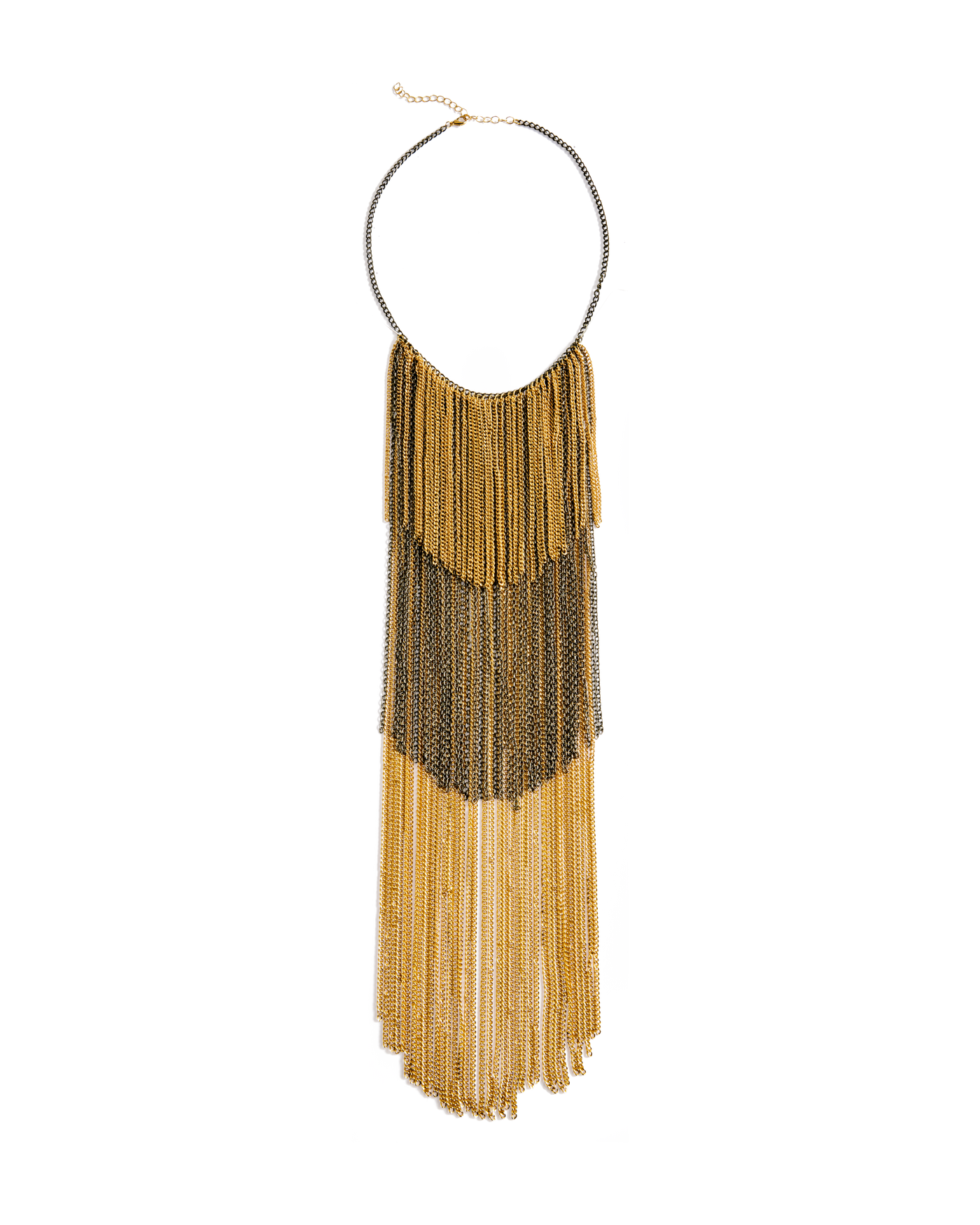 Fringe Statement Necklace Gold/Black