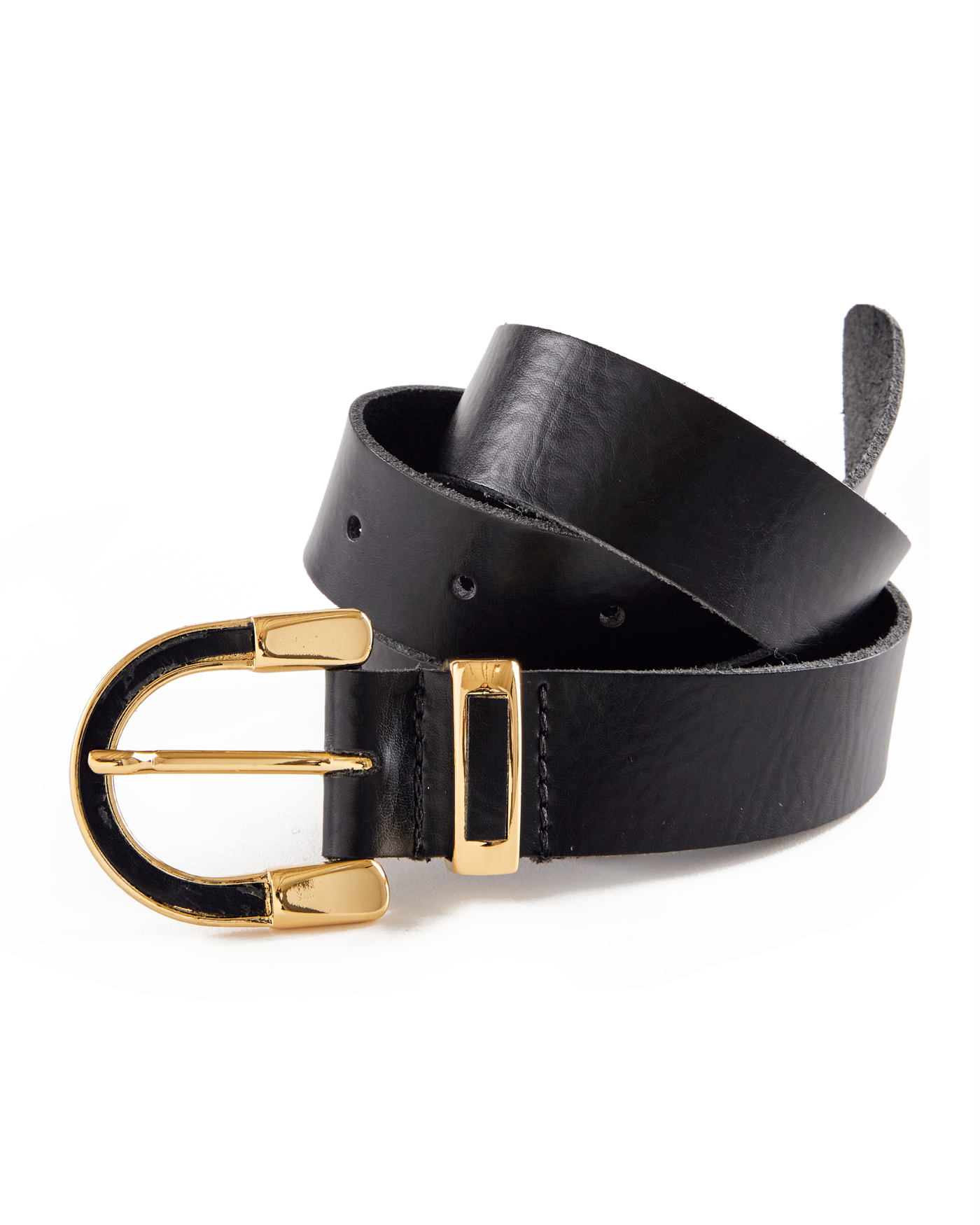 Gold Detail Buckle Belt Black