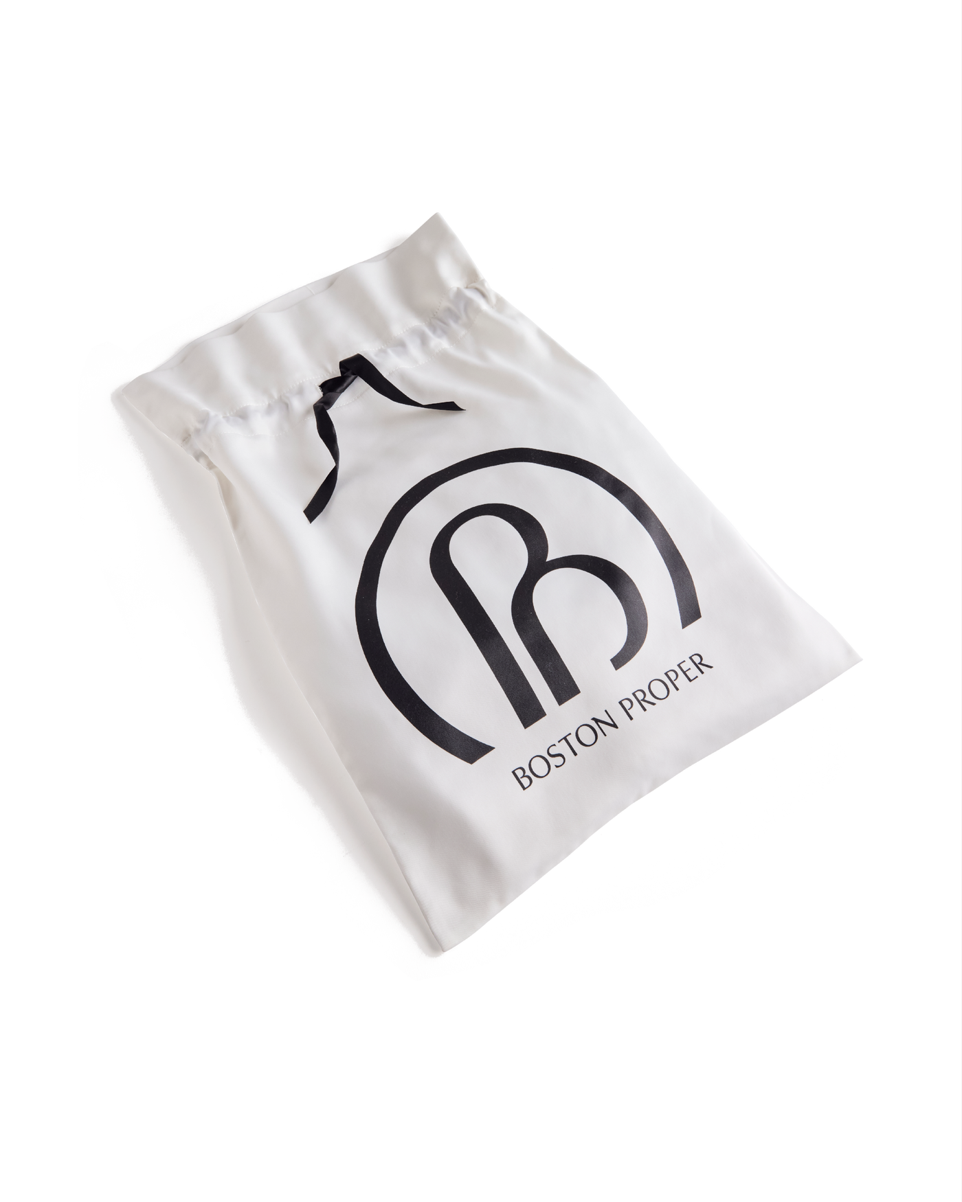 Boston Proper Logo Drawstring Bag Off White/Black