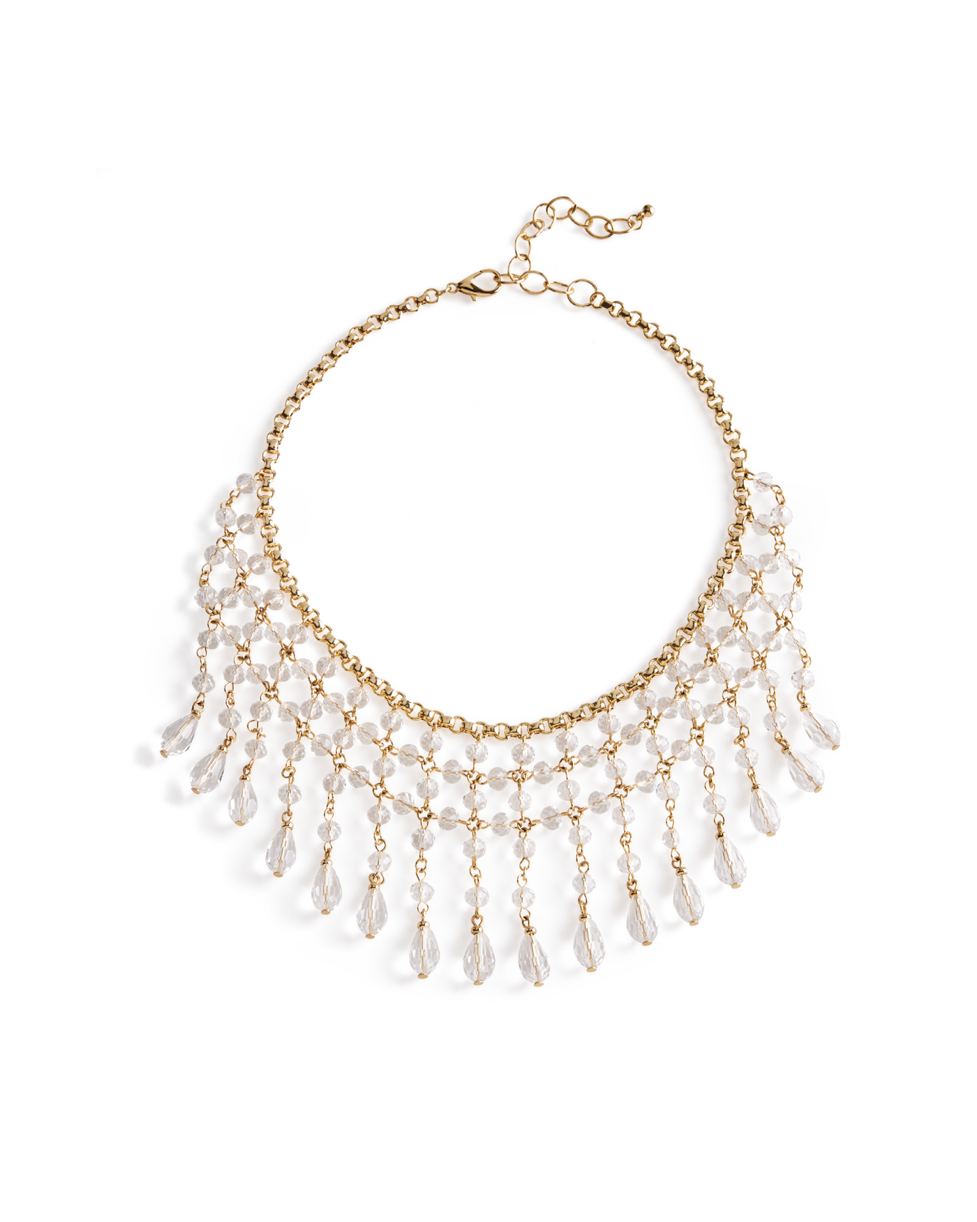 Dainty Crystal Choker Necklace Gold