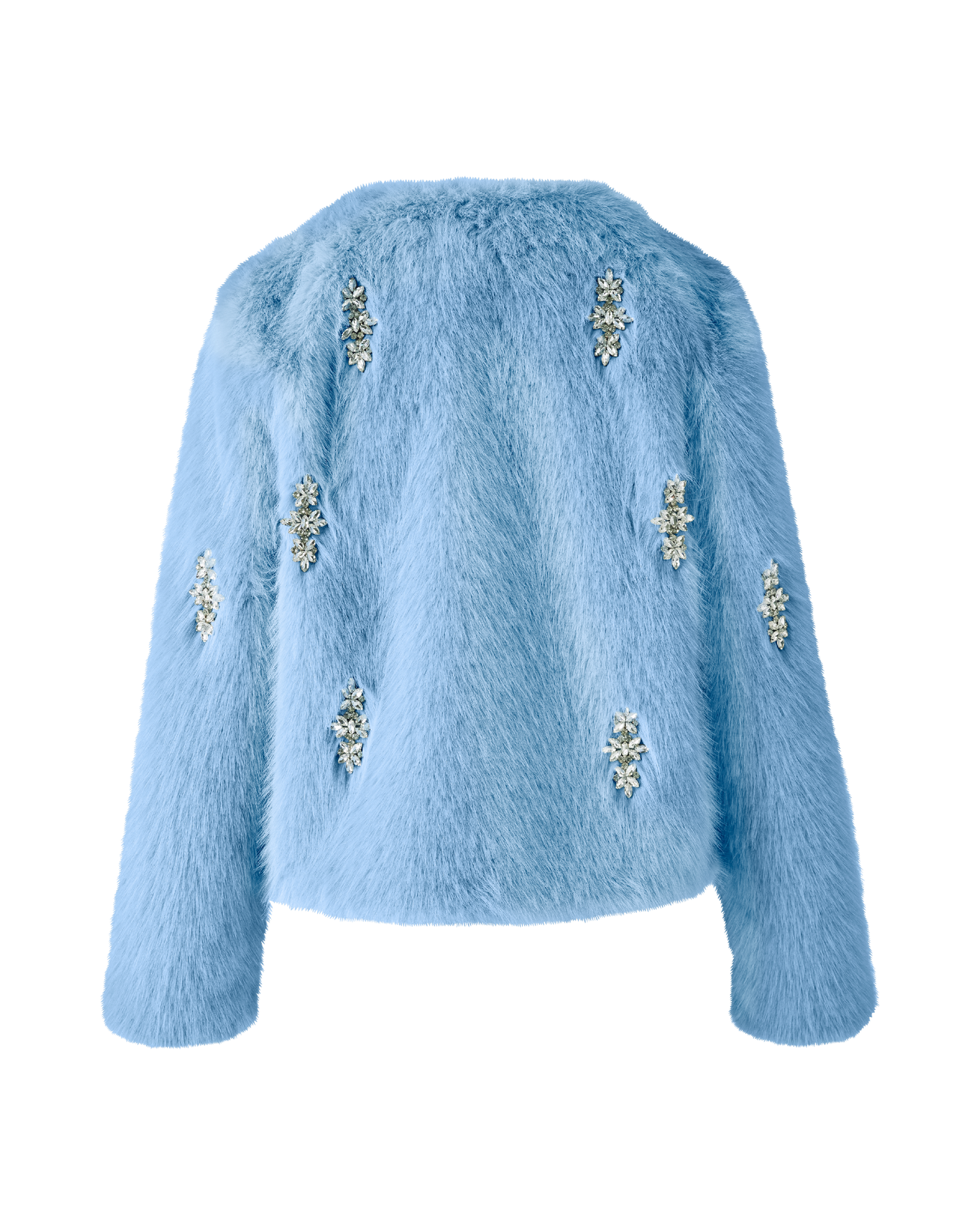 Crystal Embellished Faux Fur Chubby- Airy Blue – Boston Proper