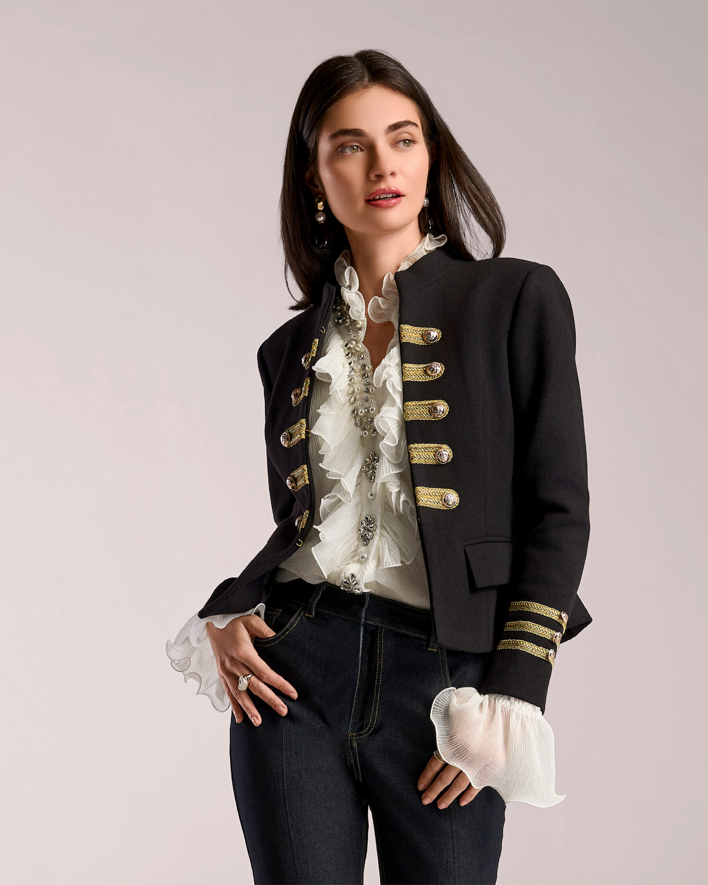 Napoleon Jacket with Gold Trim Proper Black