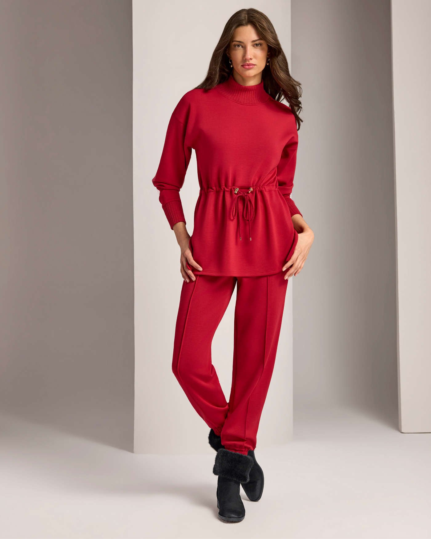 Luxe Lounge Pin Tuck Jogger French Kiss
