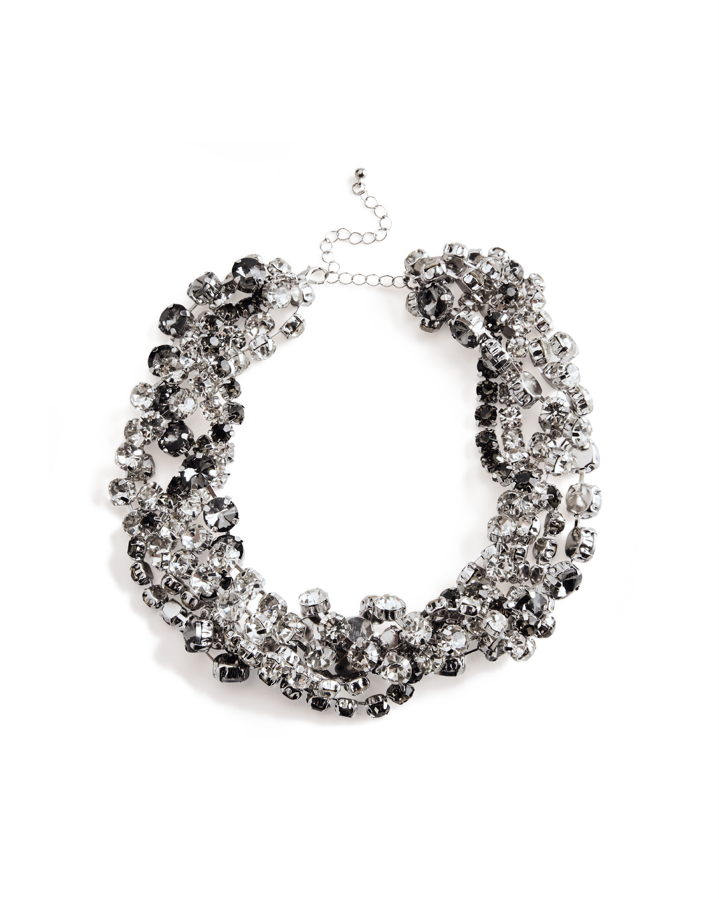 Twisted Silver and Black Necklace Silver/Black