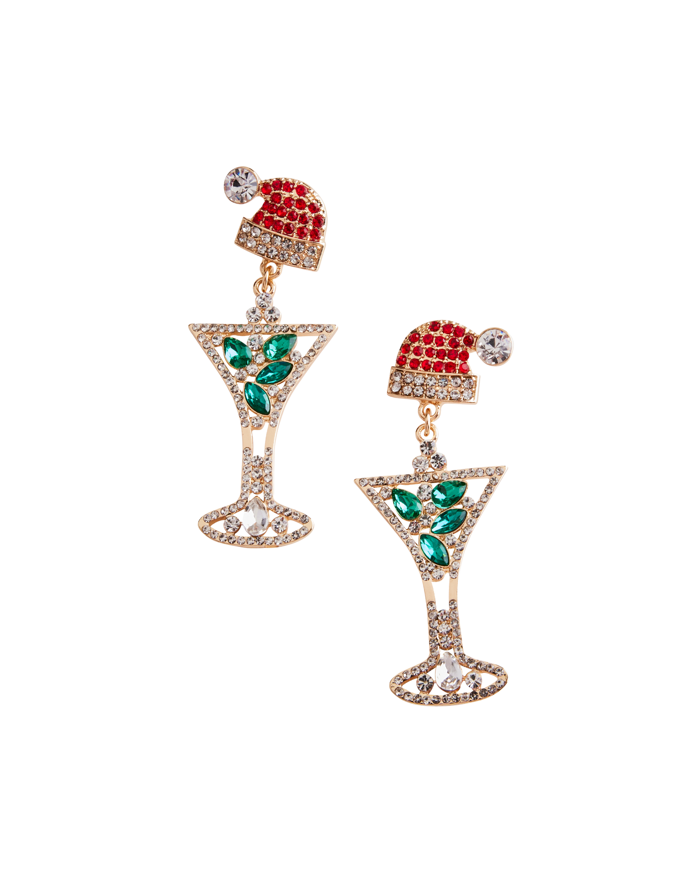 Festive Martini Earrings Red/Green